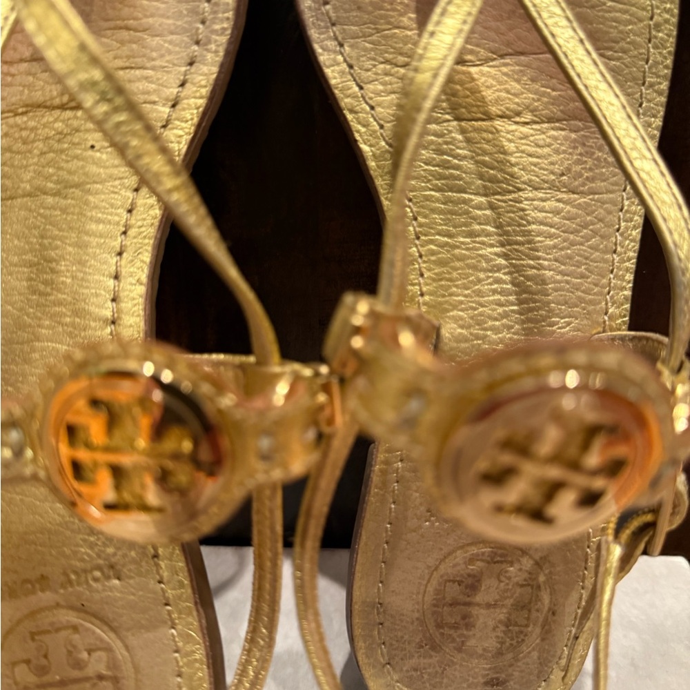 Tory Burch Metallic Gold Sandals